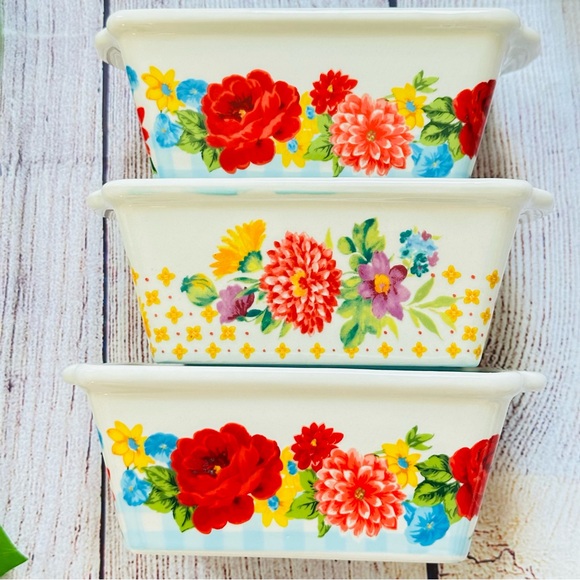 Pioneer Woman Mini Loaf Pans & Measurement Spoon Set NEW - Picture 2 of 14